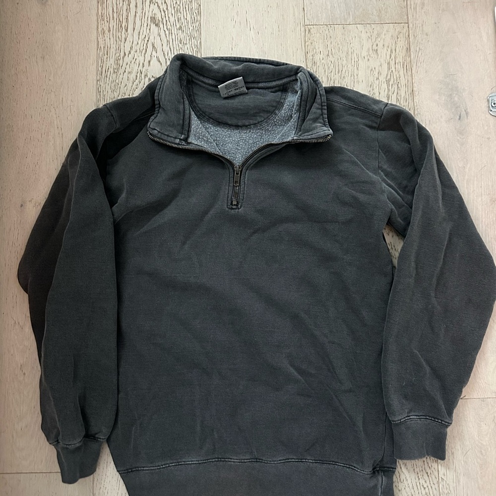 Comfort Colors Black Zip Up Sweater Cozy Fit